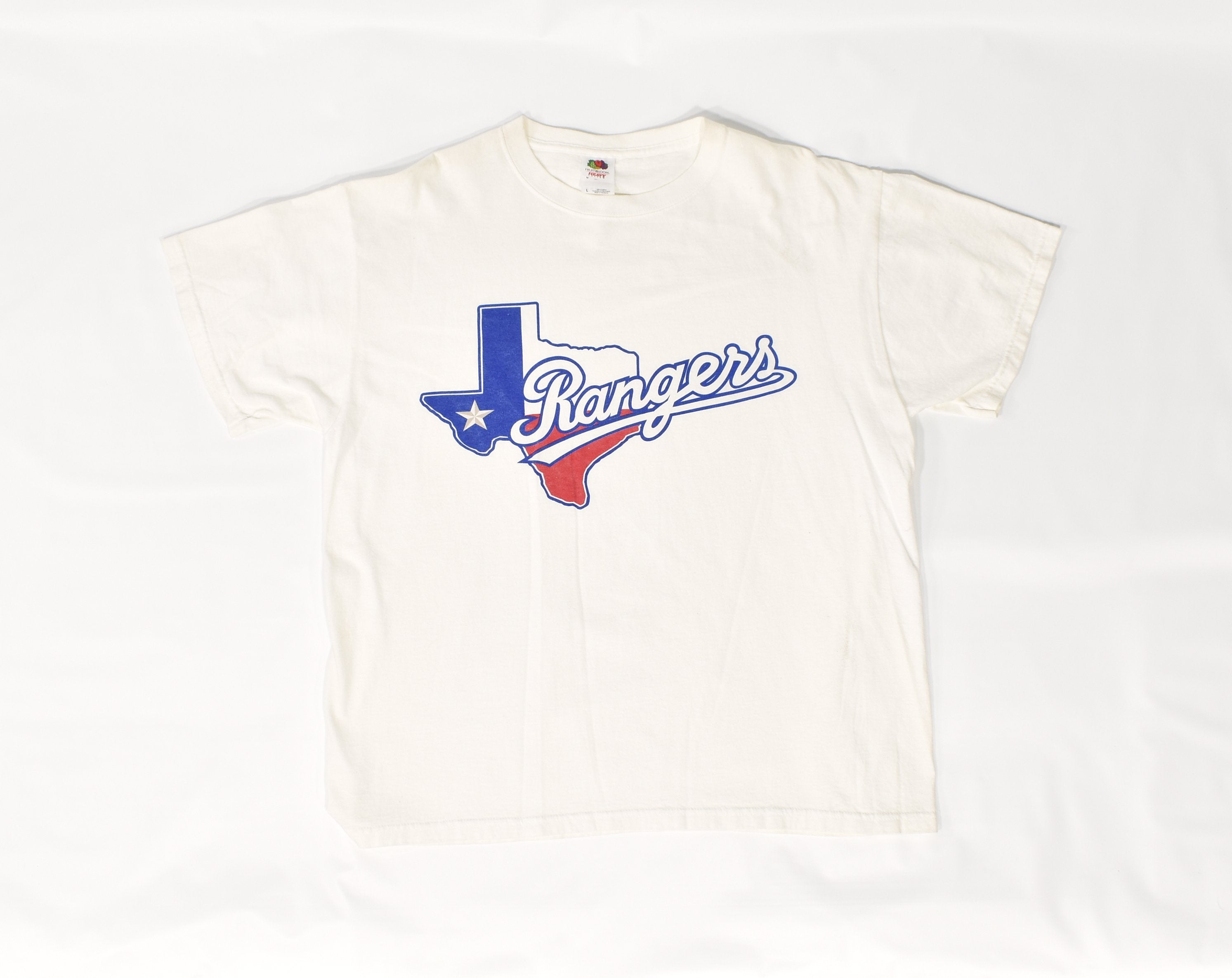 Texas Rangers MLB Baseball T shirt used white Large
