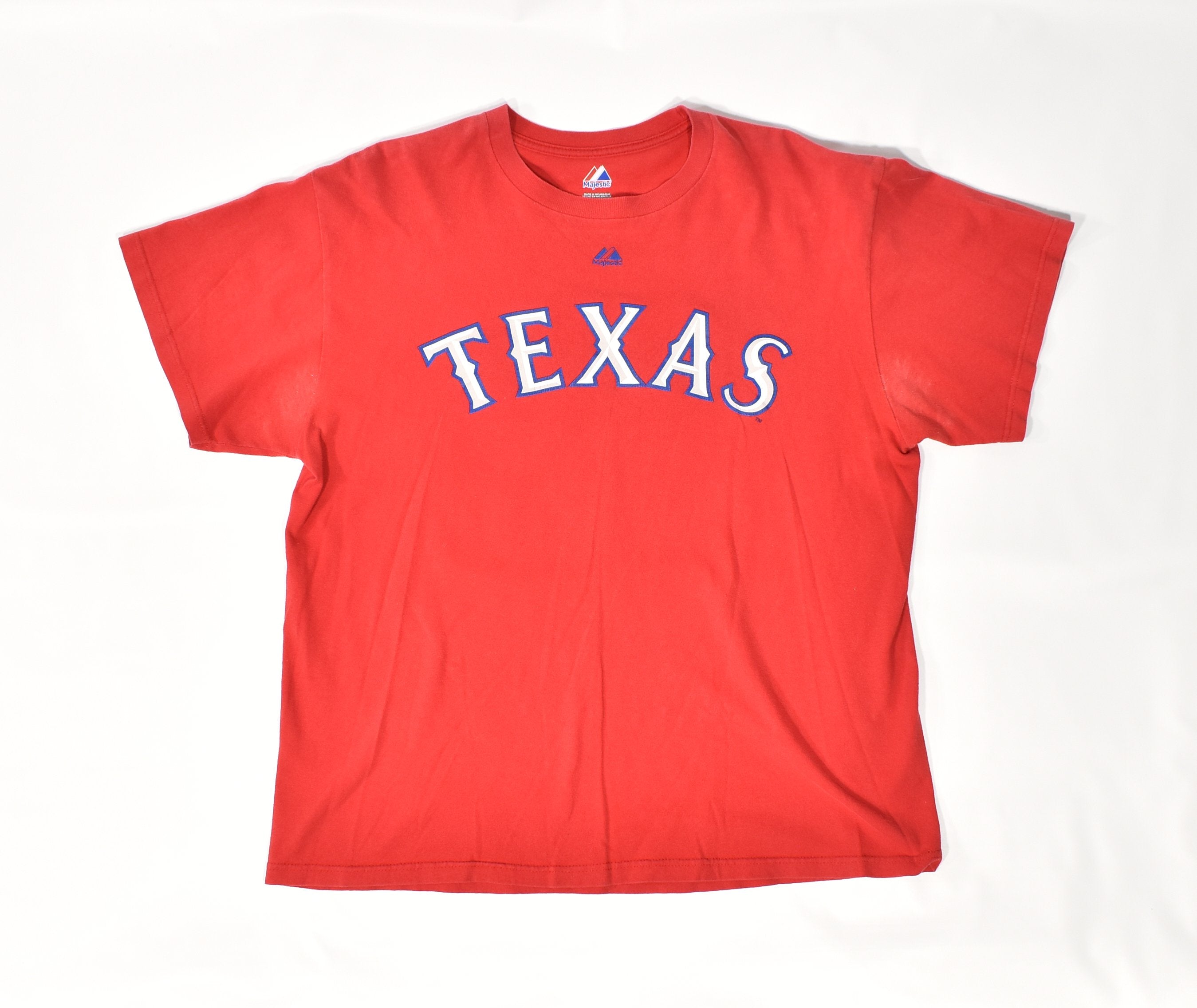 Texas Rangers mens t shirt Red 32 Hamilton Large MLB Baseball Shirt