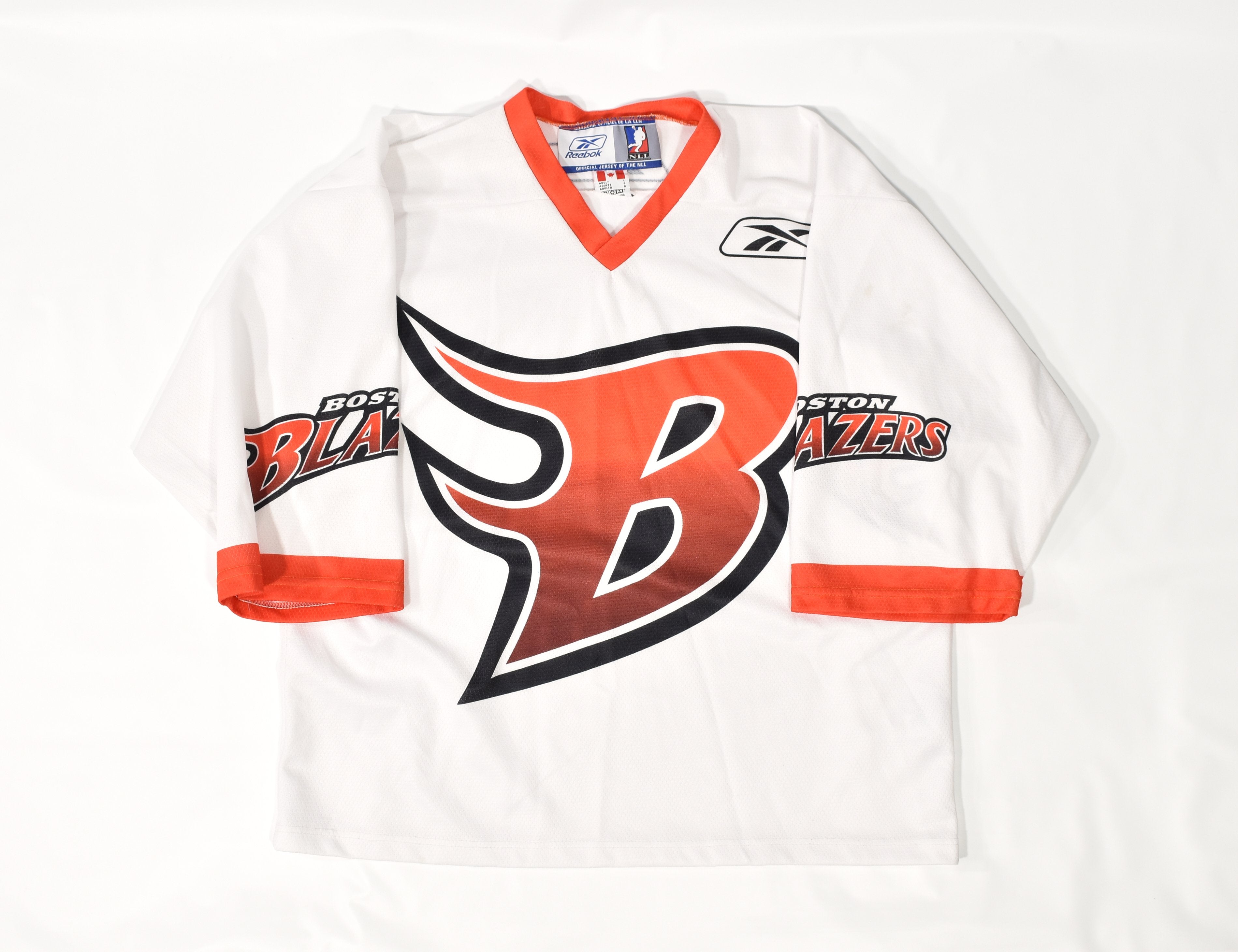 Boston Blazers Mens Hockey Jersey White Reebok Large used Hockey