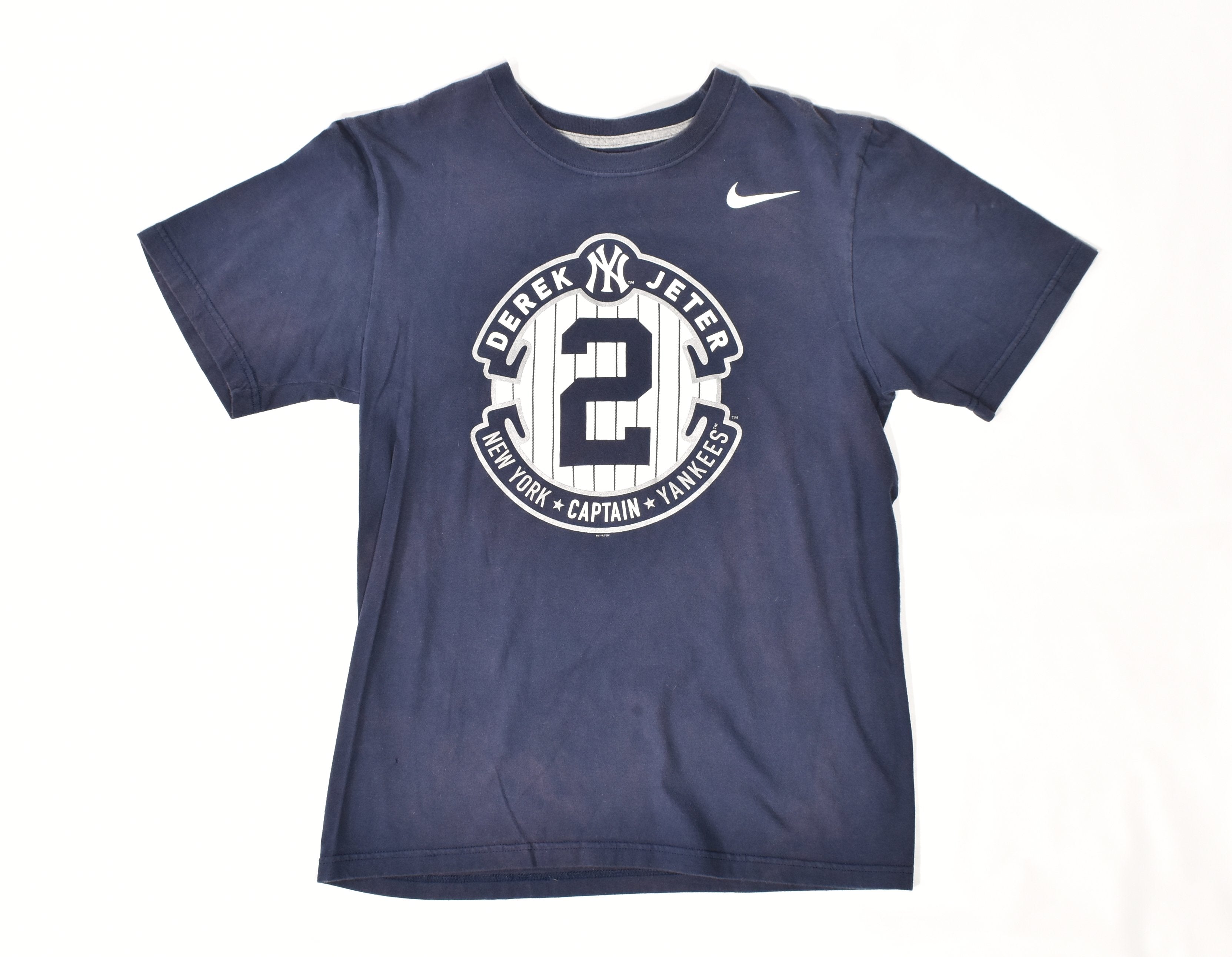 New York Yankees mens t shirt Small Used Baseball MLB Grey NIKE