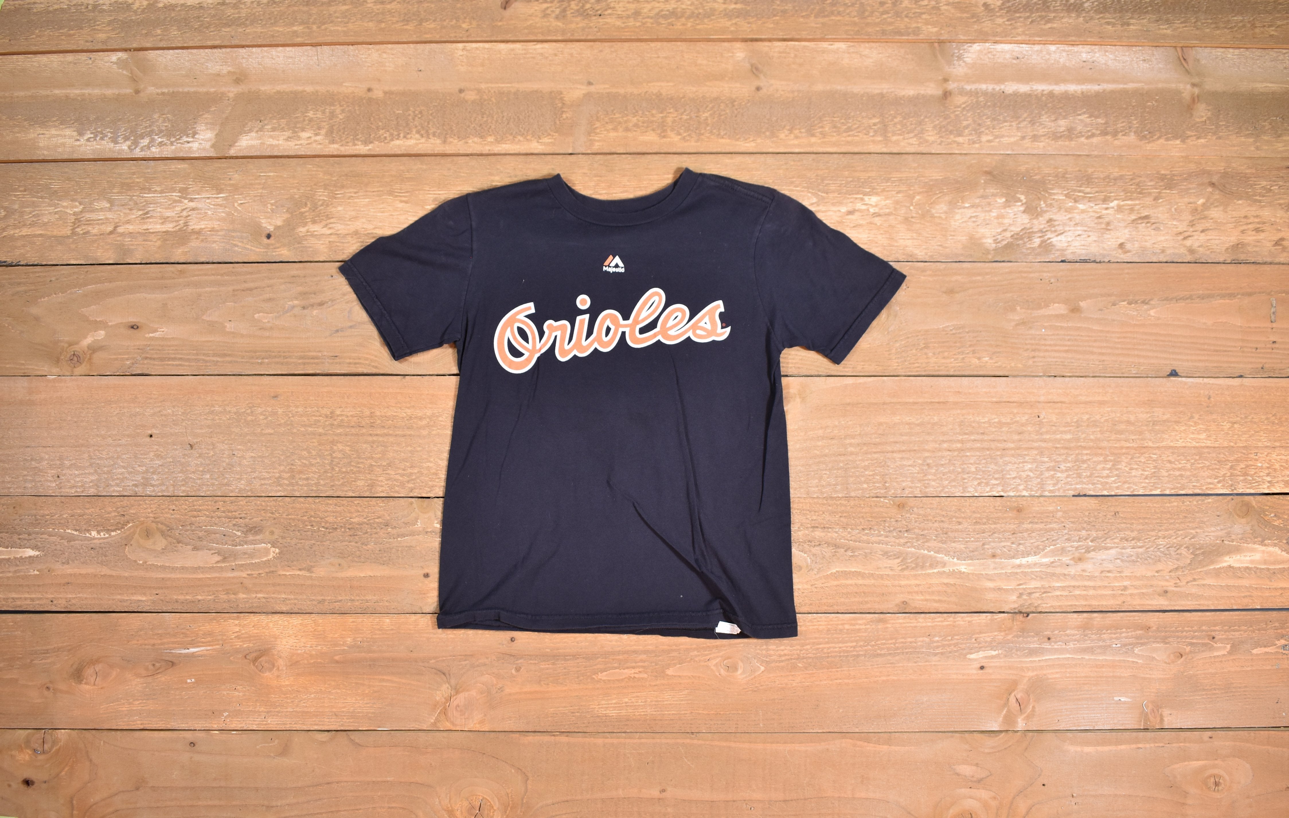 Orioles female t shirt Majestic Black MLB Baseball shirt Medium Authentic