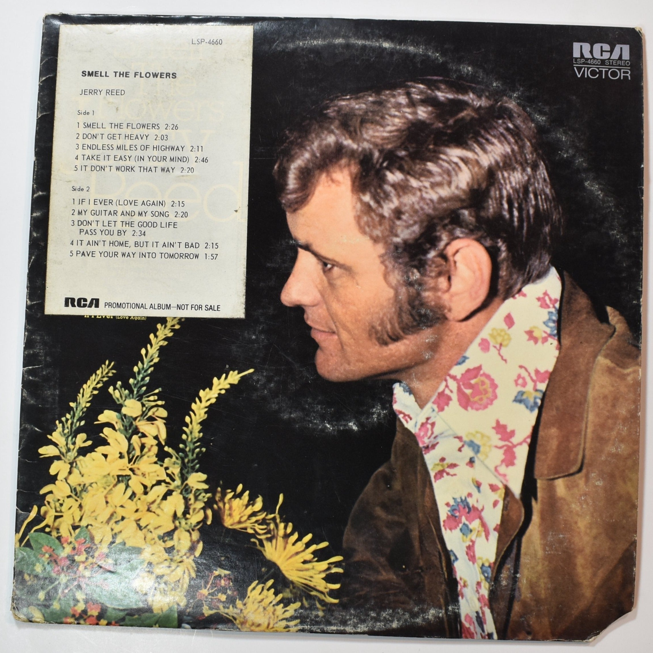 Vinyl Music Record jerry reed smell the flowers used record