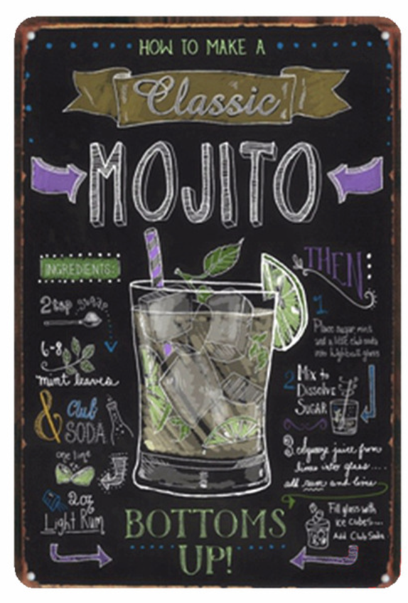 Metal Bar Sign Mojito