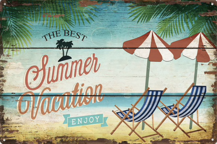 Metal Sign Summer Vaction
