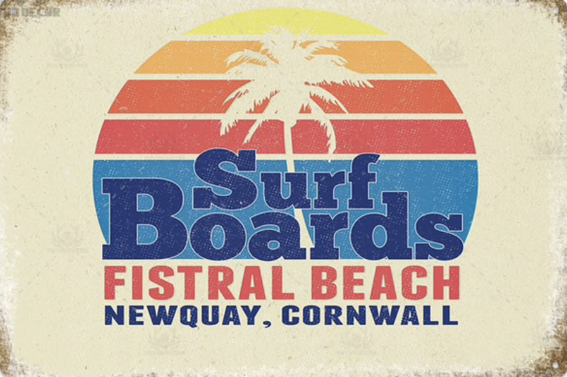 Metal Bar Sign California Surf Boards