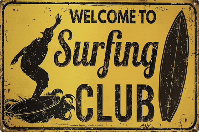Metal Sign Surf Club