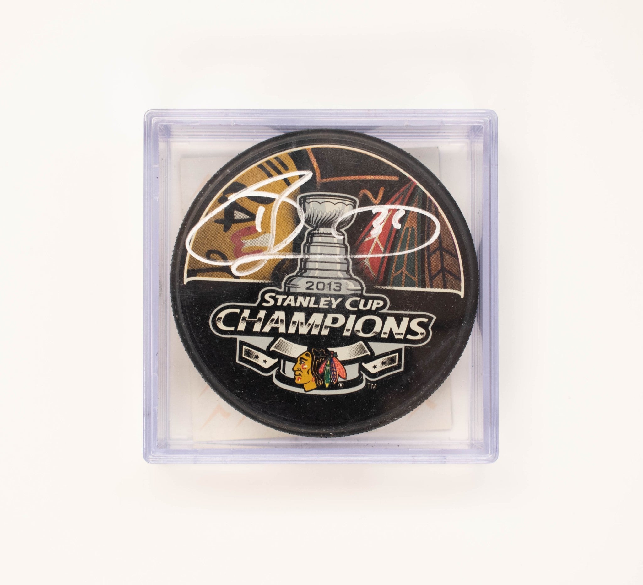 Hockey Puck Dave Bolland Chicago Blackhawks Signed W COA #36