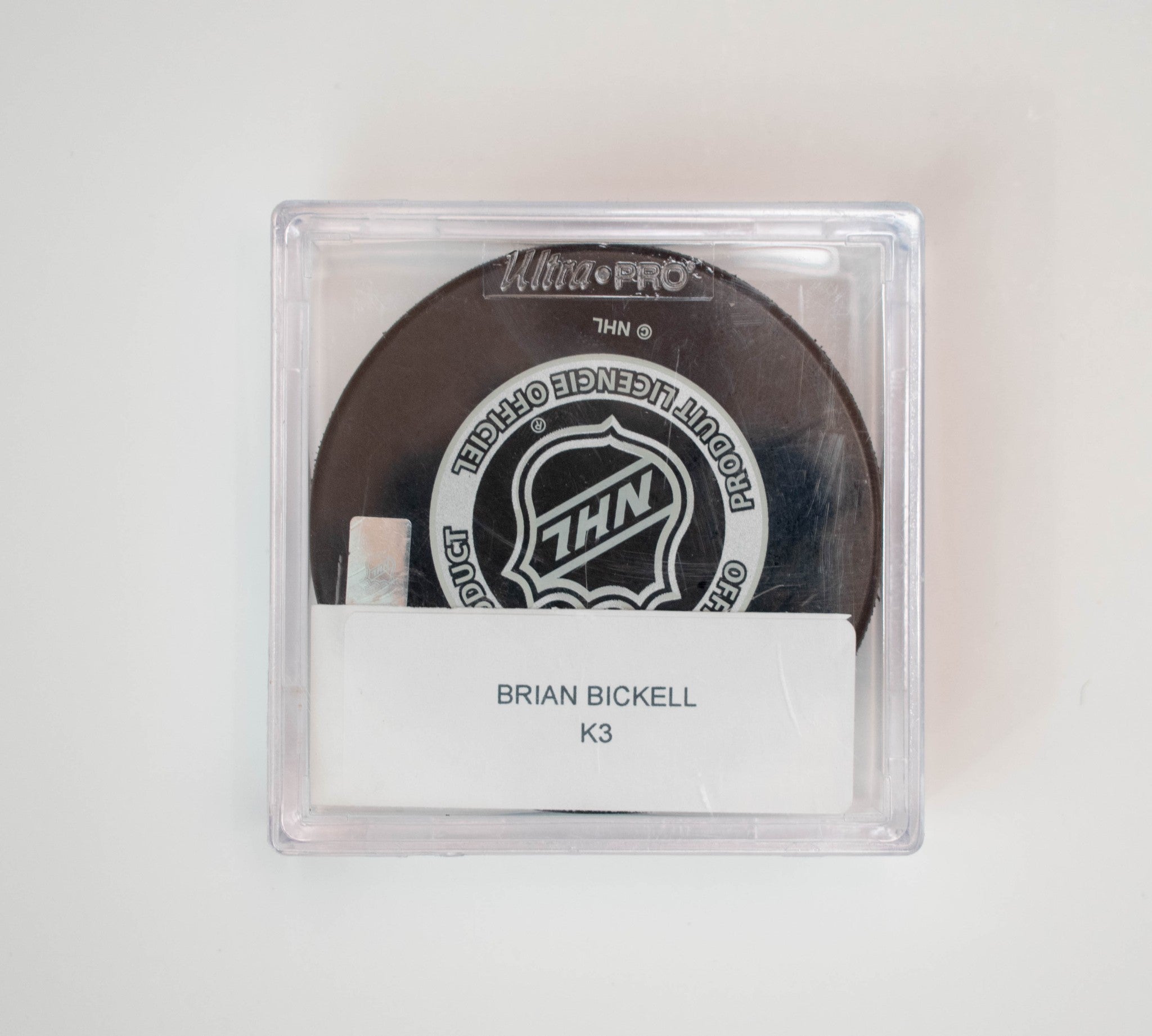 Hockey Puck Bryan Bickell Chicago Black Hawks Signed W COA
