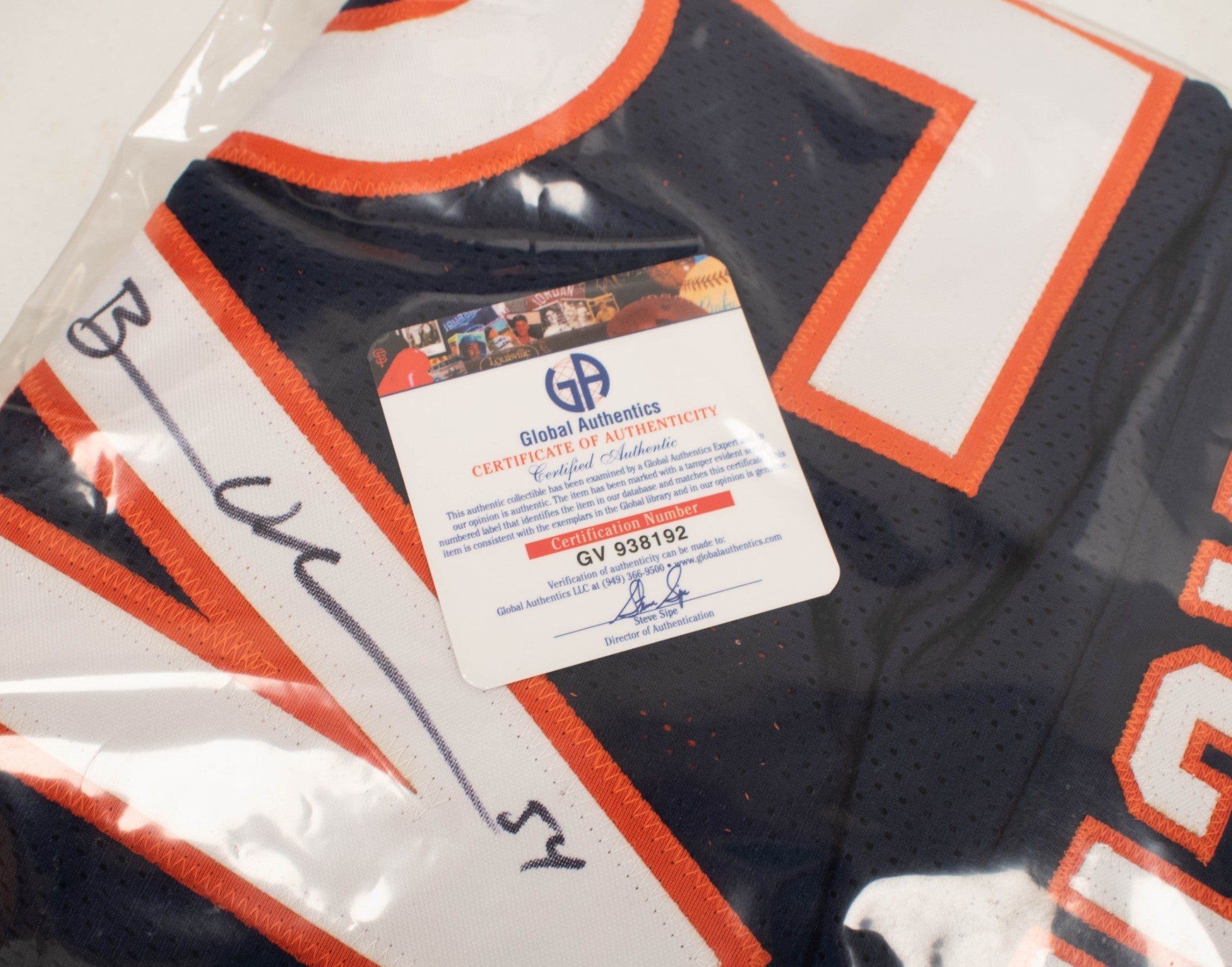 Brian Urlacher CHICAGO BEARS HOF SIGNED Blue Jersey WITNESS COA