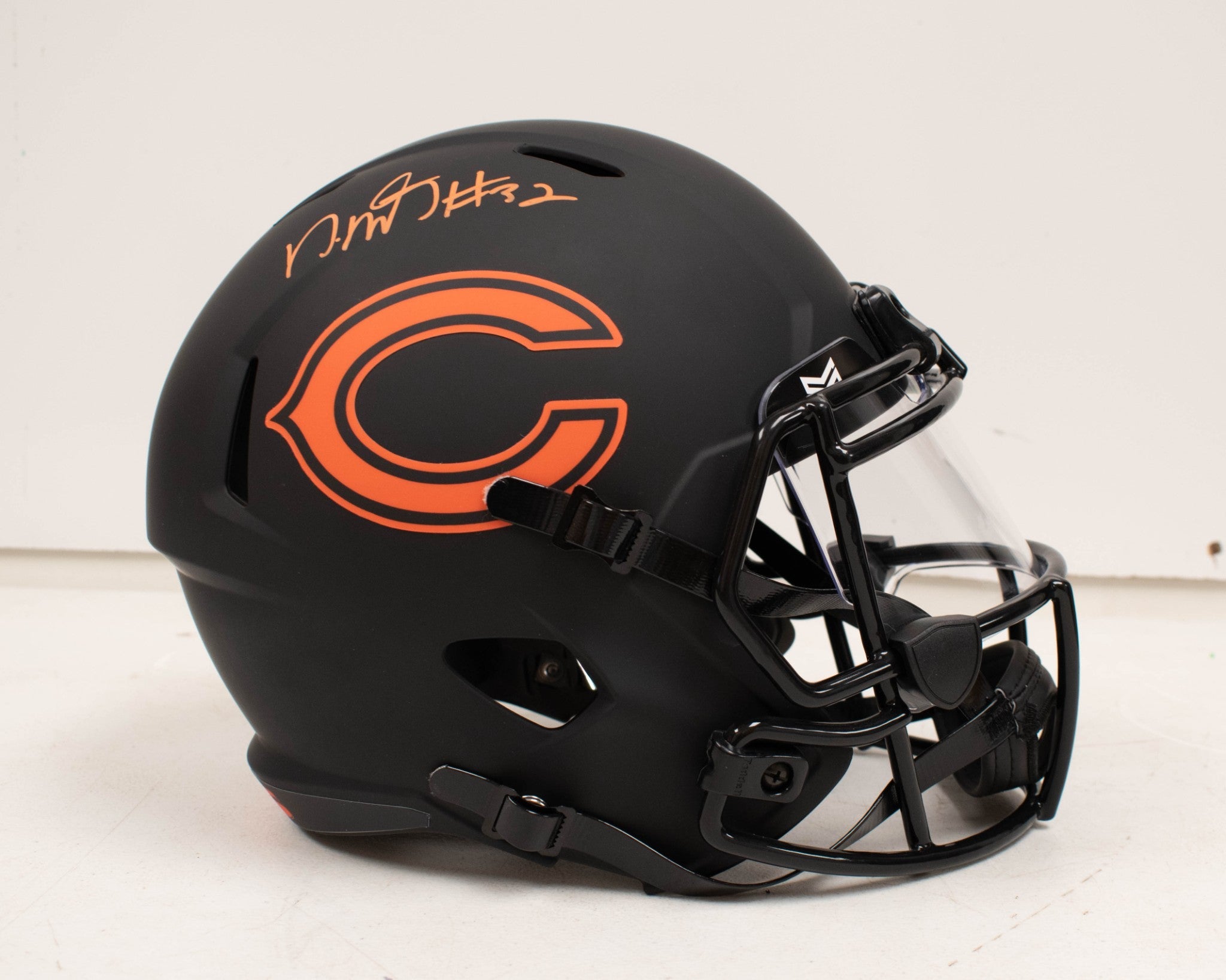 David Montgomery Signed Chicago Bears Full Size Helmet Black COA Beckett