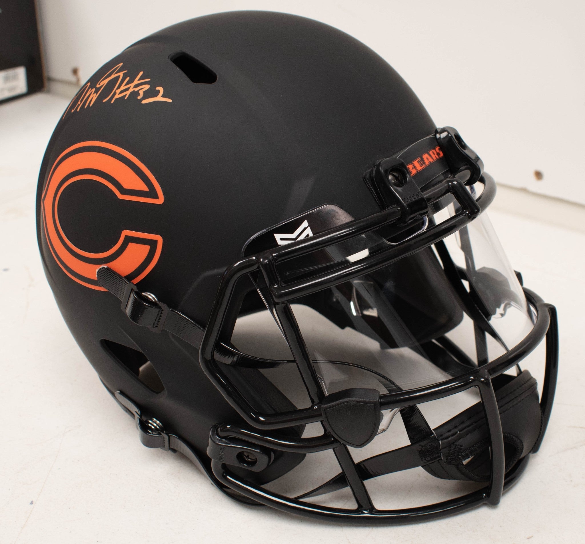 David Montgomery Signed Chicago Bears Full Size Helmet Black COA Beckett