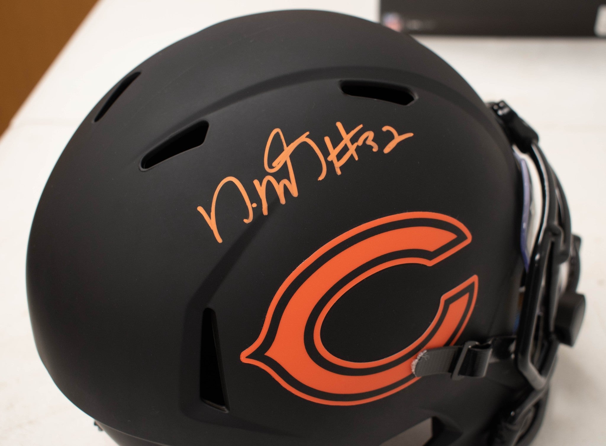 David Montgomery Signed Chicago Bears Full Size Helmet Black COA Beckett