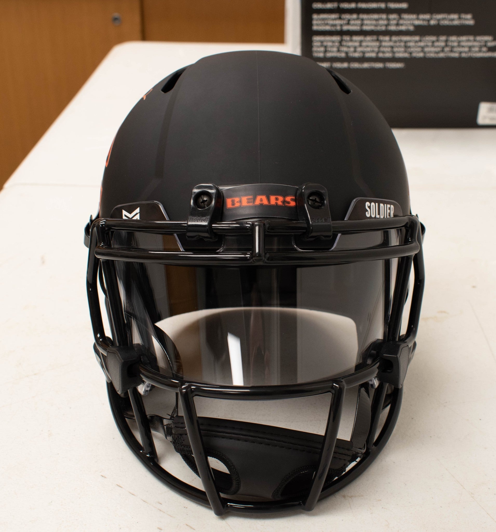 David Montgomery Signed Chicago Bears Full Size Helmet Black COA Beckett