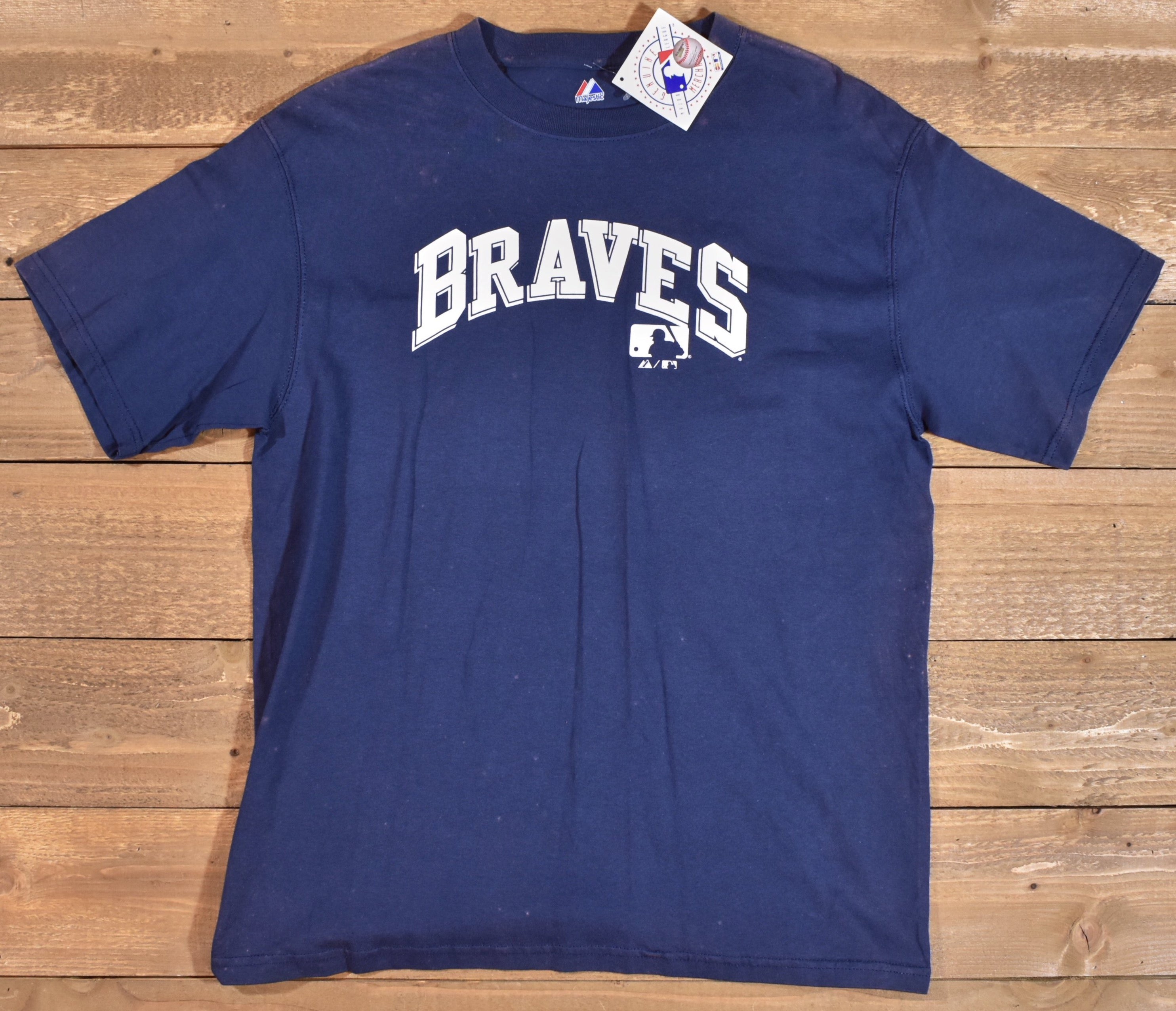 Braves Baseball T-shirt mens size large MLB Used New with tags- STAINED