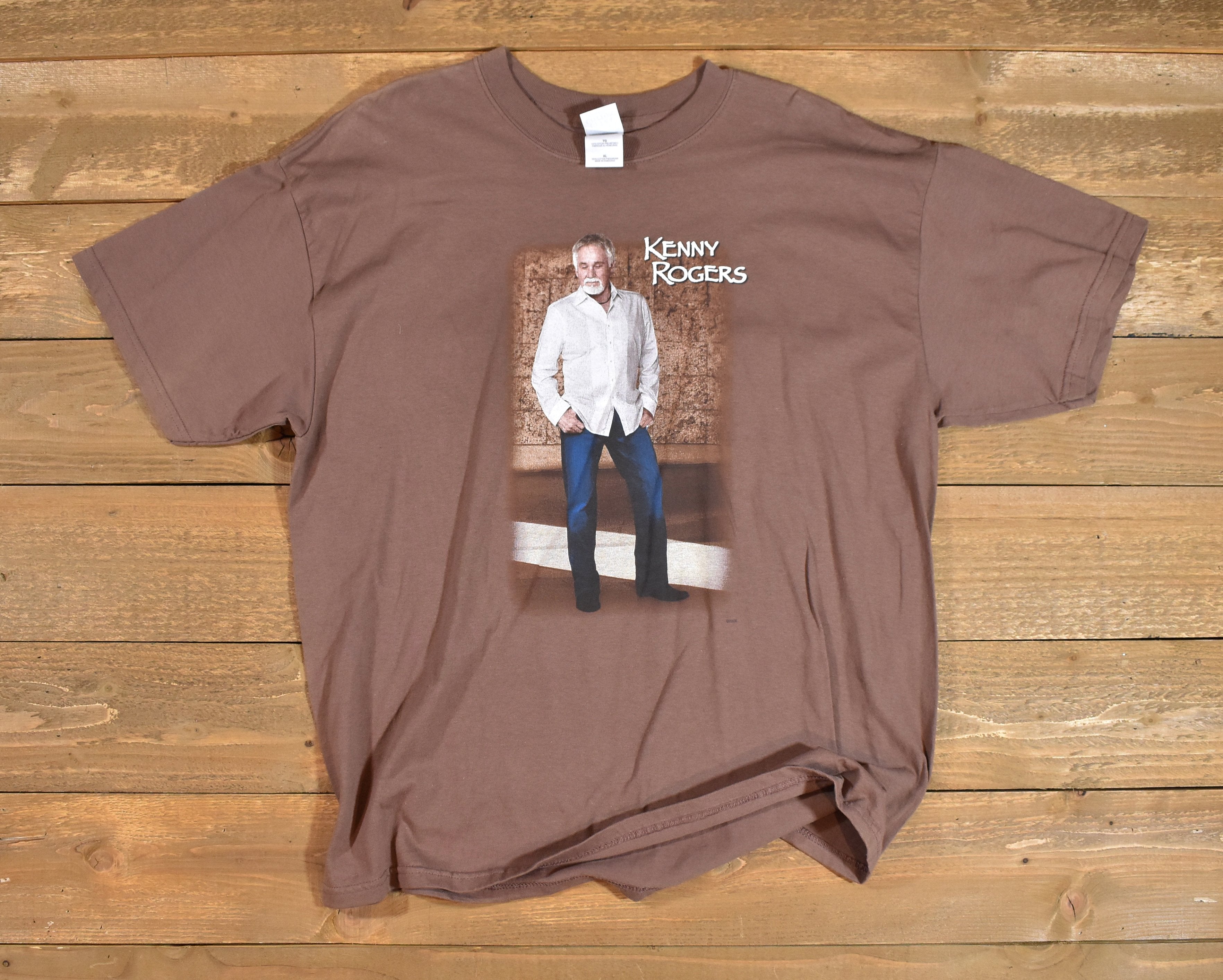 Kenny Rogers Brown T-Shirt XL Used Classic Country Artist