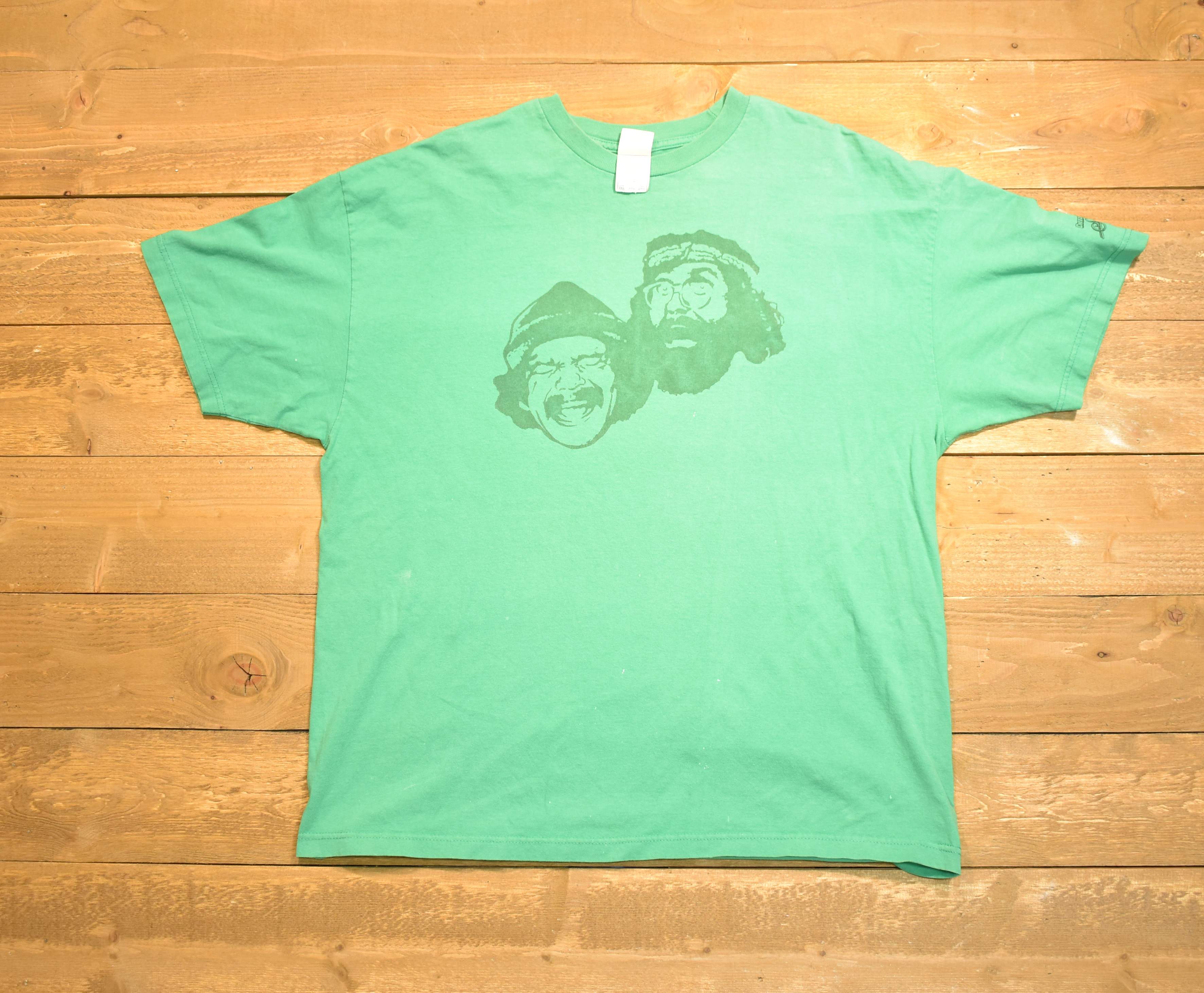 Cheech and Chong two XL green men's T-shirt used