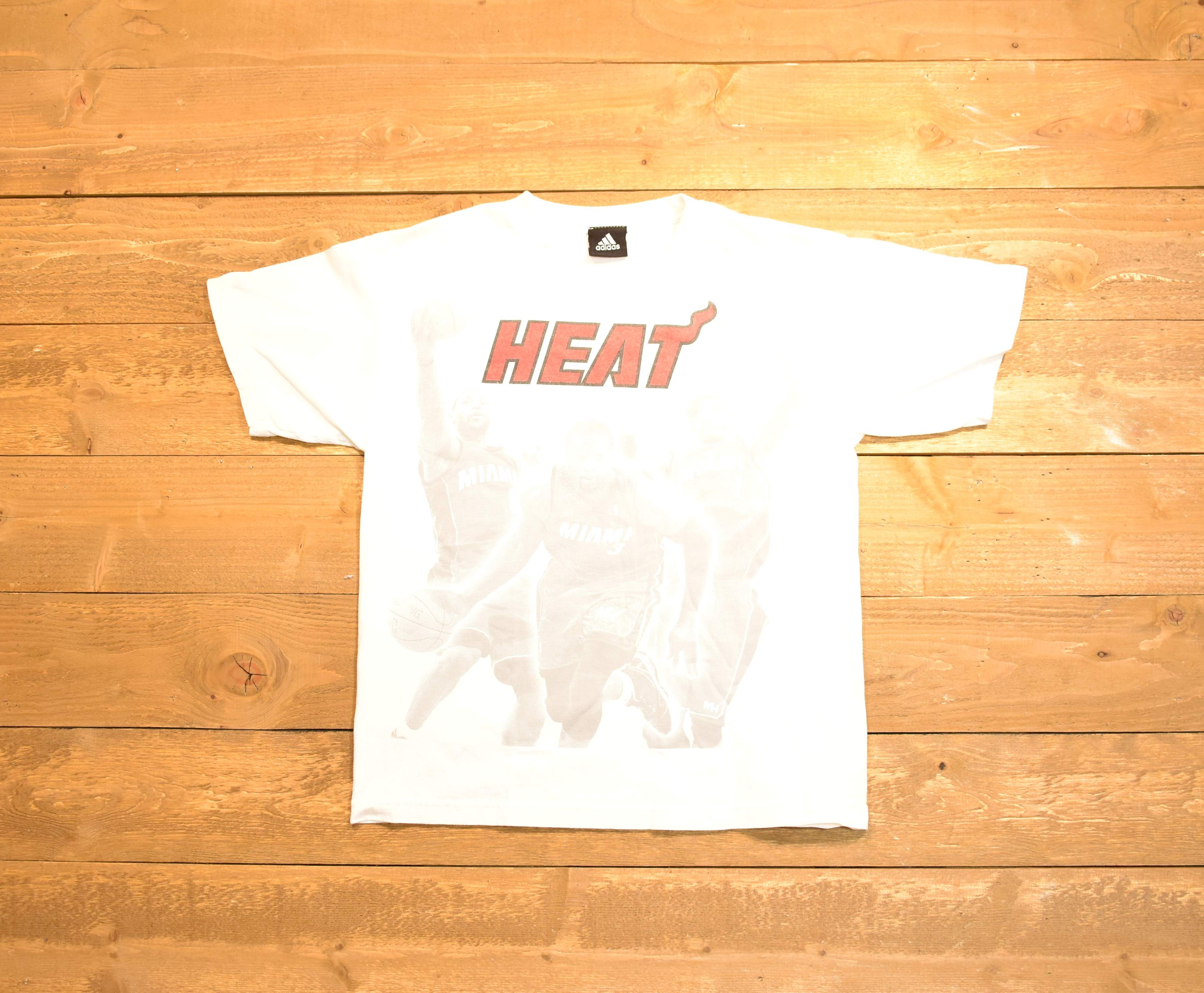 Miami Heat white T-shirt XL Adidas NBA basketball shirt kids