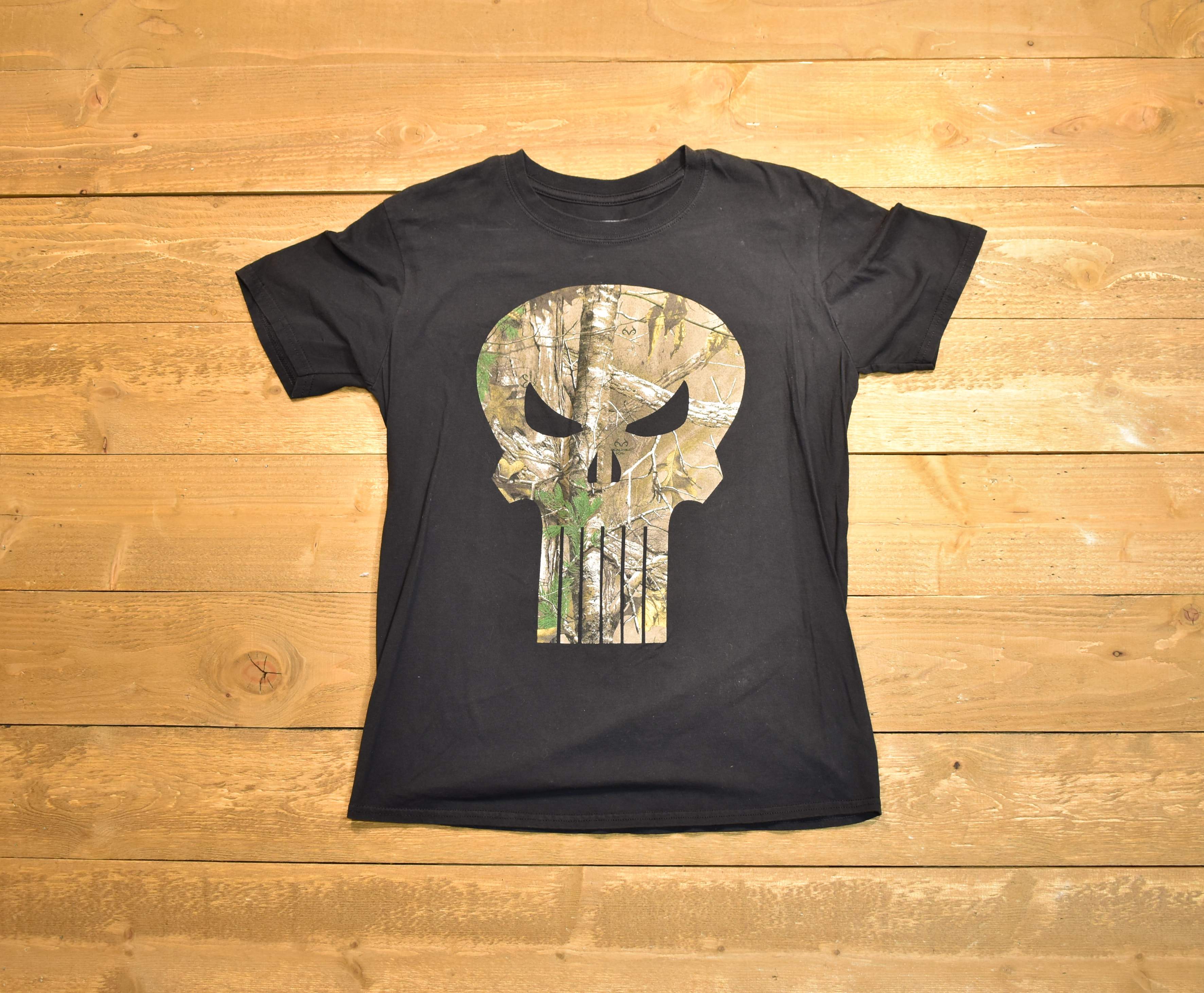 Punisher T-shirt marvel large men's T-shirt real tree edition use T-shirt black