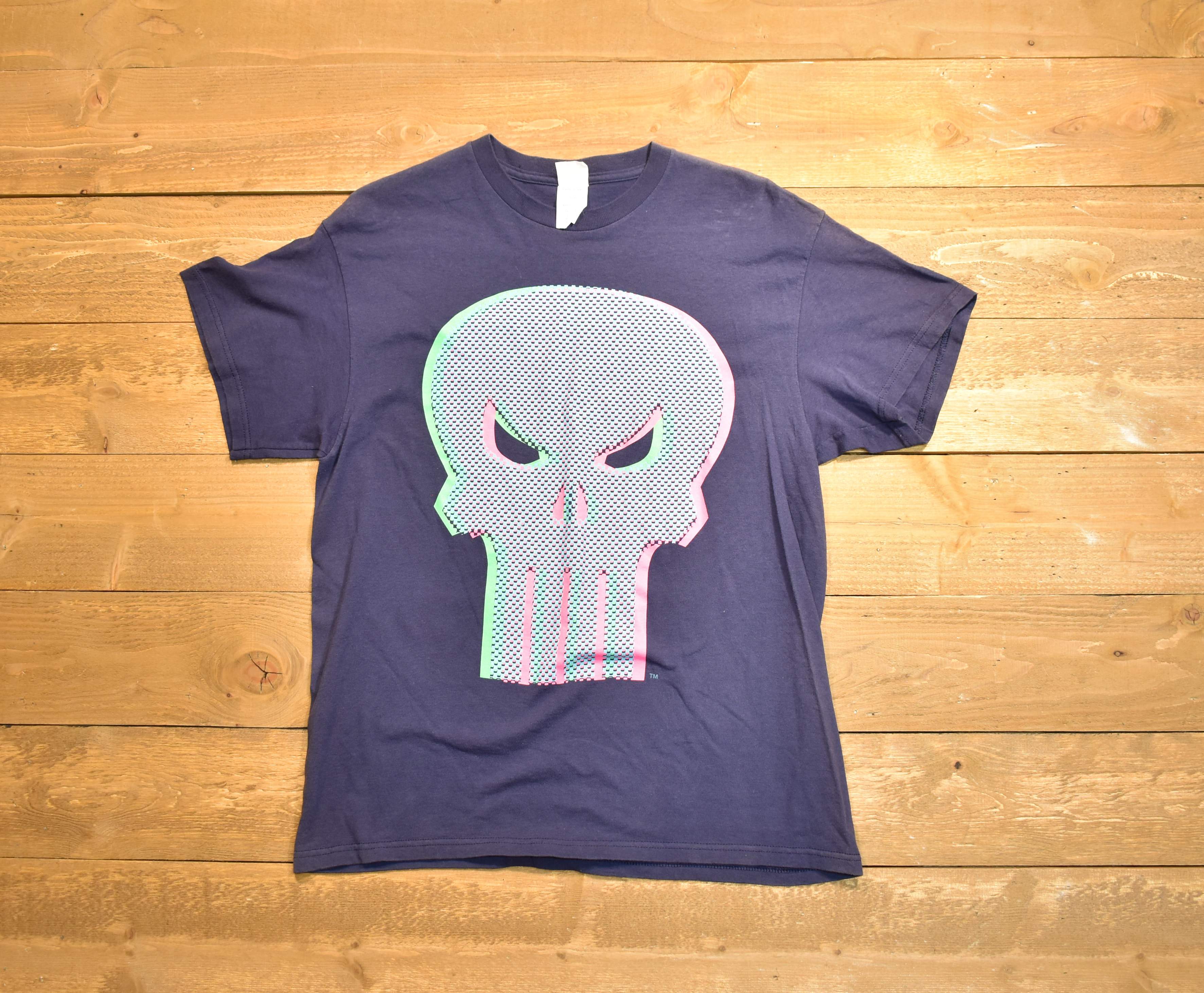 Punisher T-shirt blue DC retro T-shirt used large
