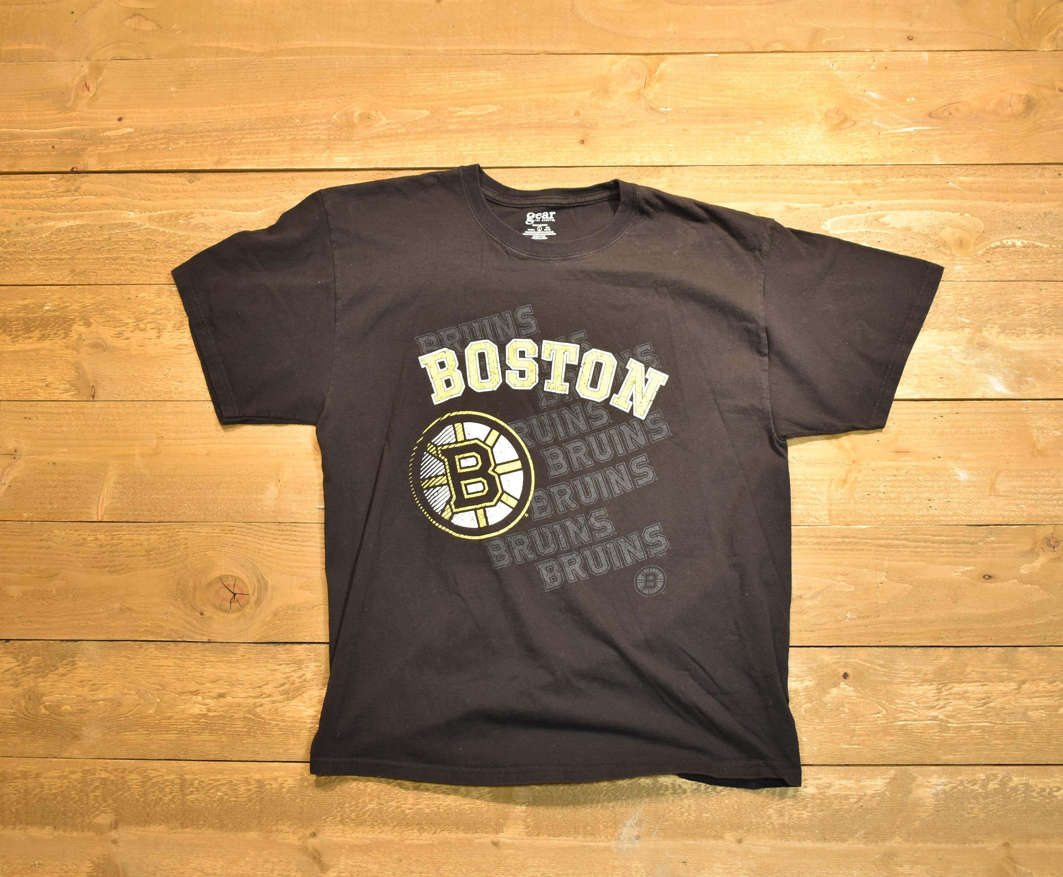 Boston Bruins NHL hockey T-shirt large black used men's T-shirt