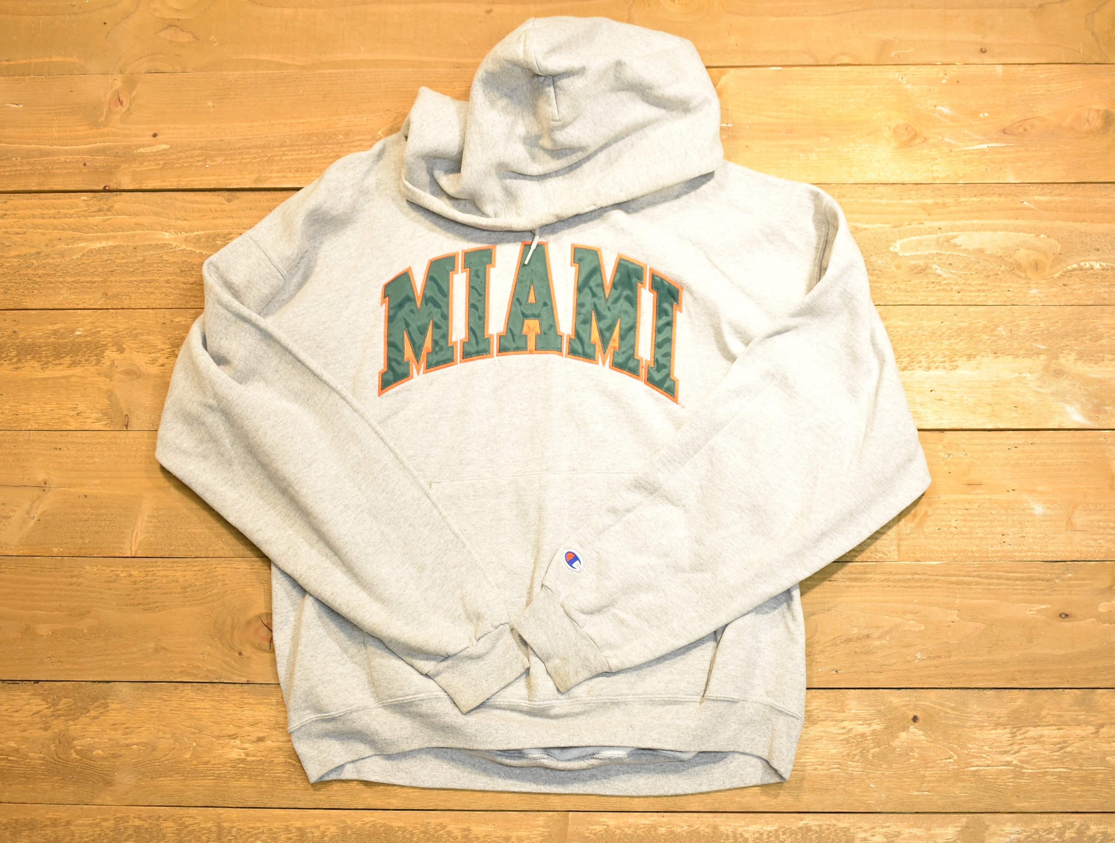 Miami extra large champions gray hoodie pullover men's sweatshirt used