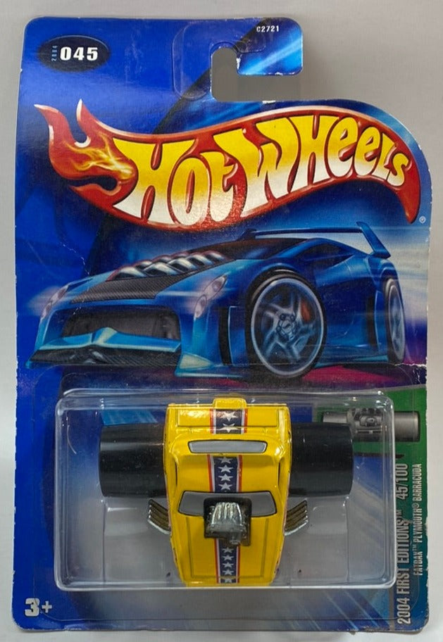 Hot Wheels Fatbax Mattel First Edition 2004 Plymouth Barracuda 045 Yellow