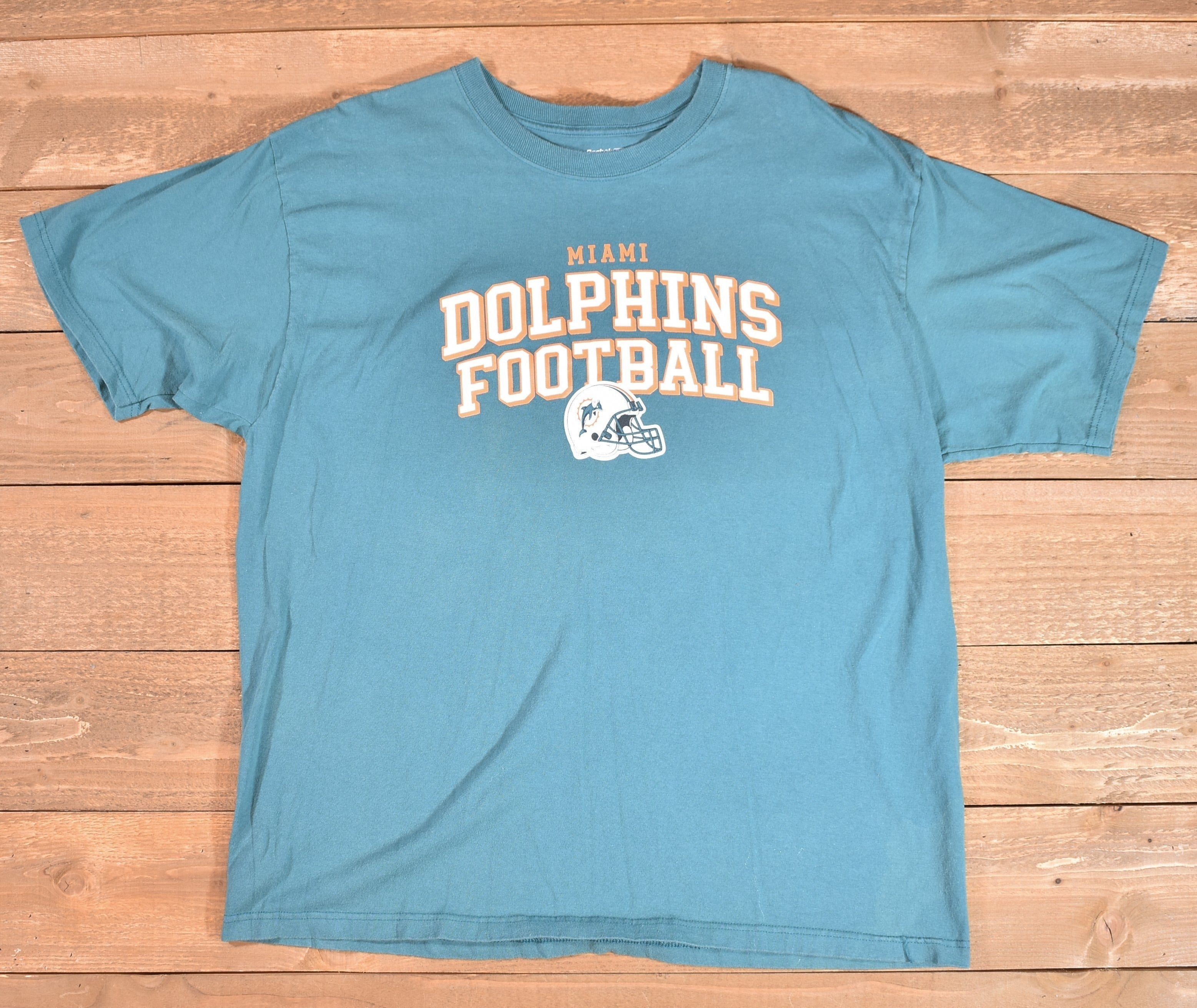 Miami Dolphins Mens t shirt XL reebok authentic Used Shirt NFL Football T-shirt