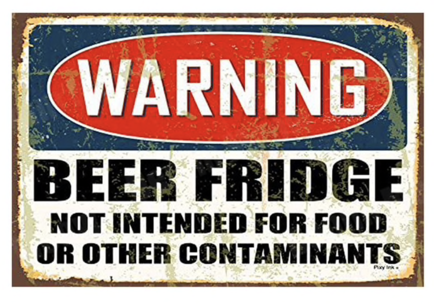 Metal Bar Sign Beer Fridge