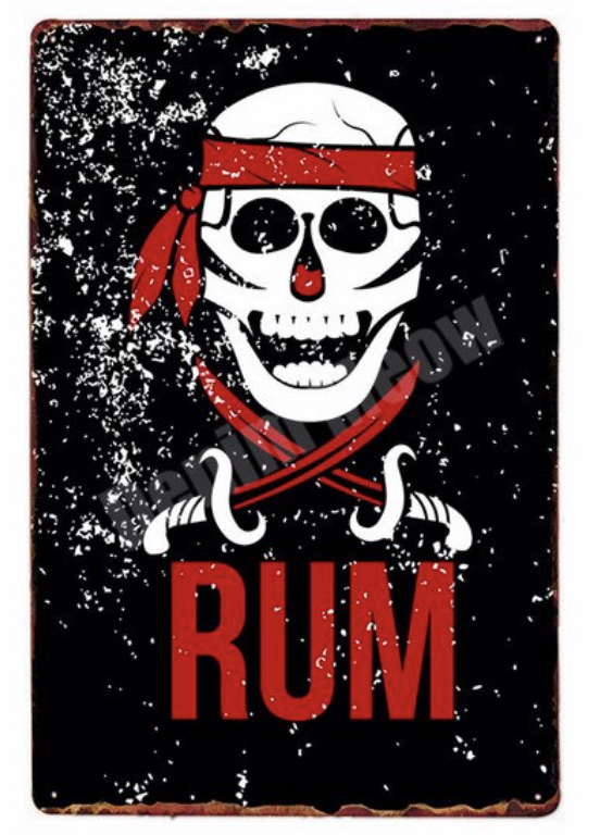 Metal Bar Sign Rum