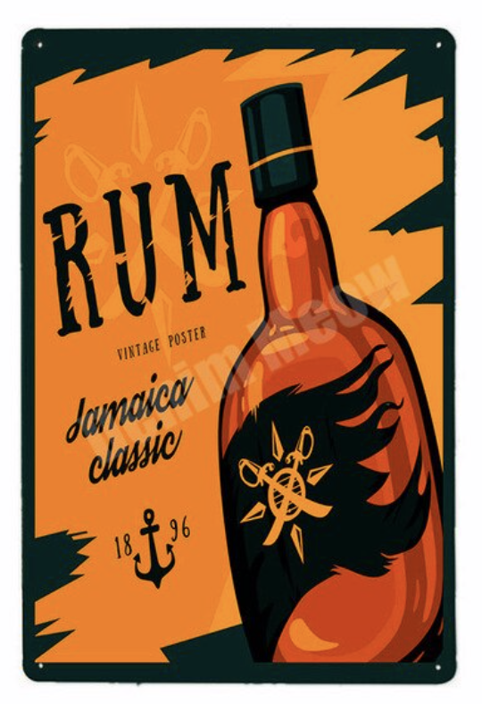 Metal Bar Sign Rum Classic