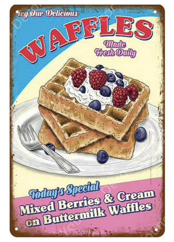 Metal Bar Sign Waffles