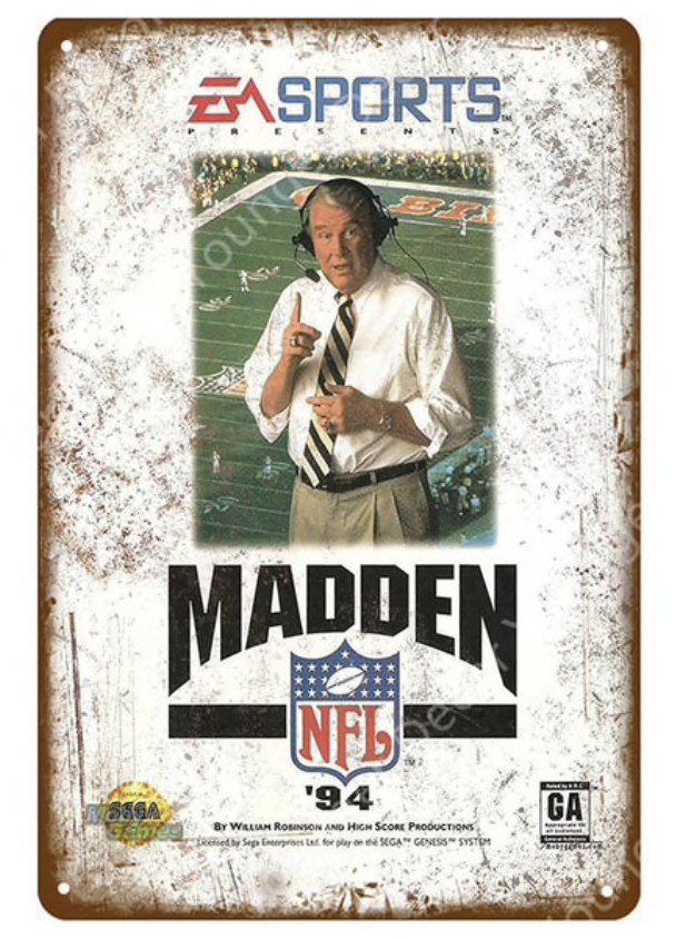 Metal Bar Sign Madden 1994