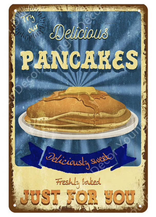 Metal Bar Sign Pancakes Just For You