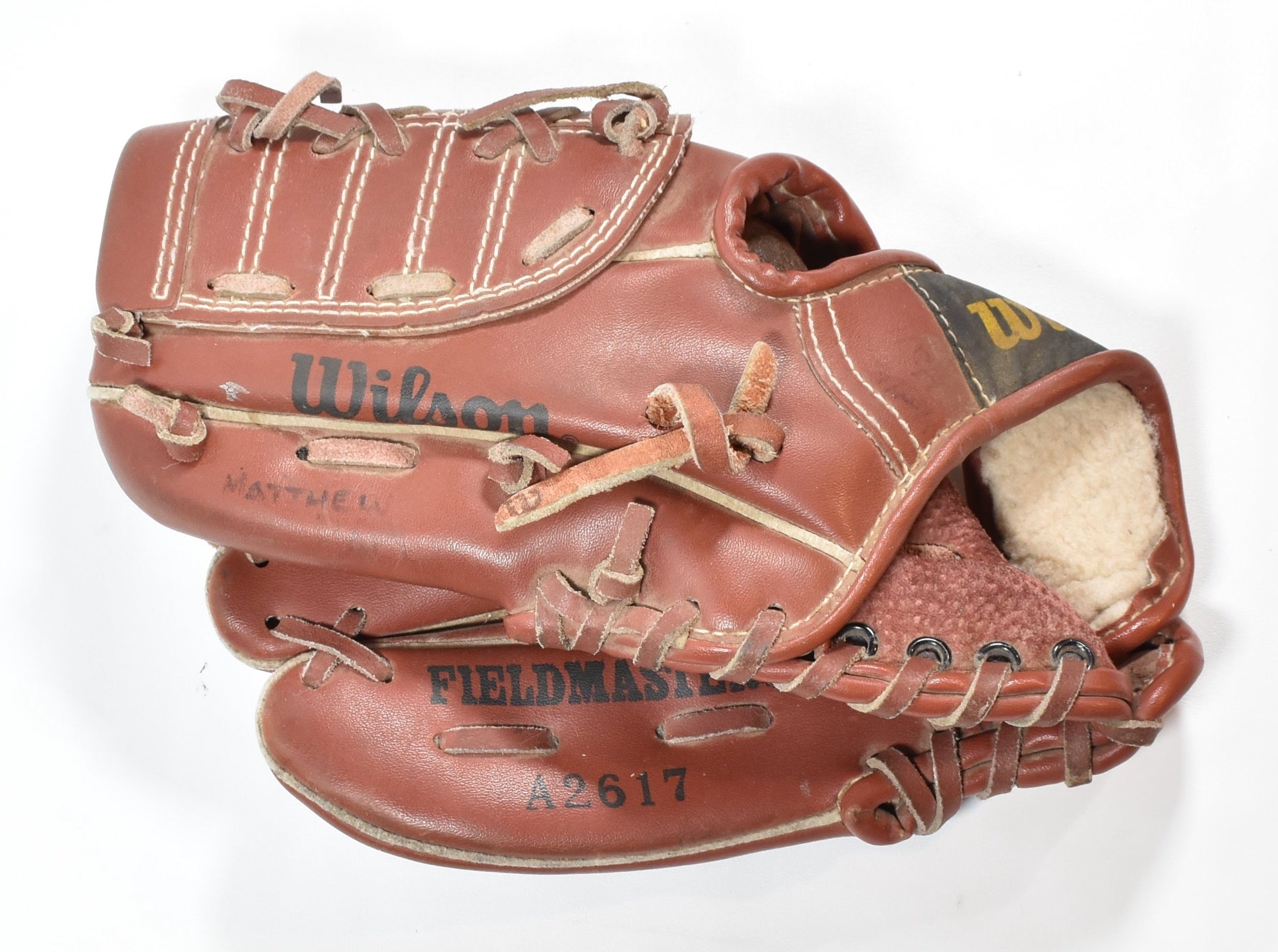 Wilson T-ball baseball Glove Right handed Vintage glove 10 Inch Used Brown Leather Field Master Kids