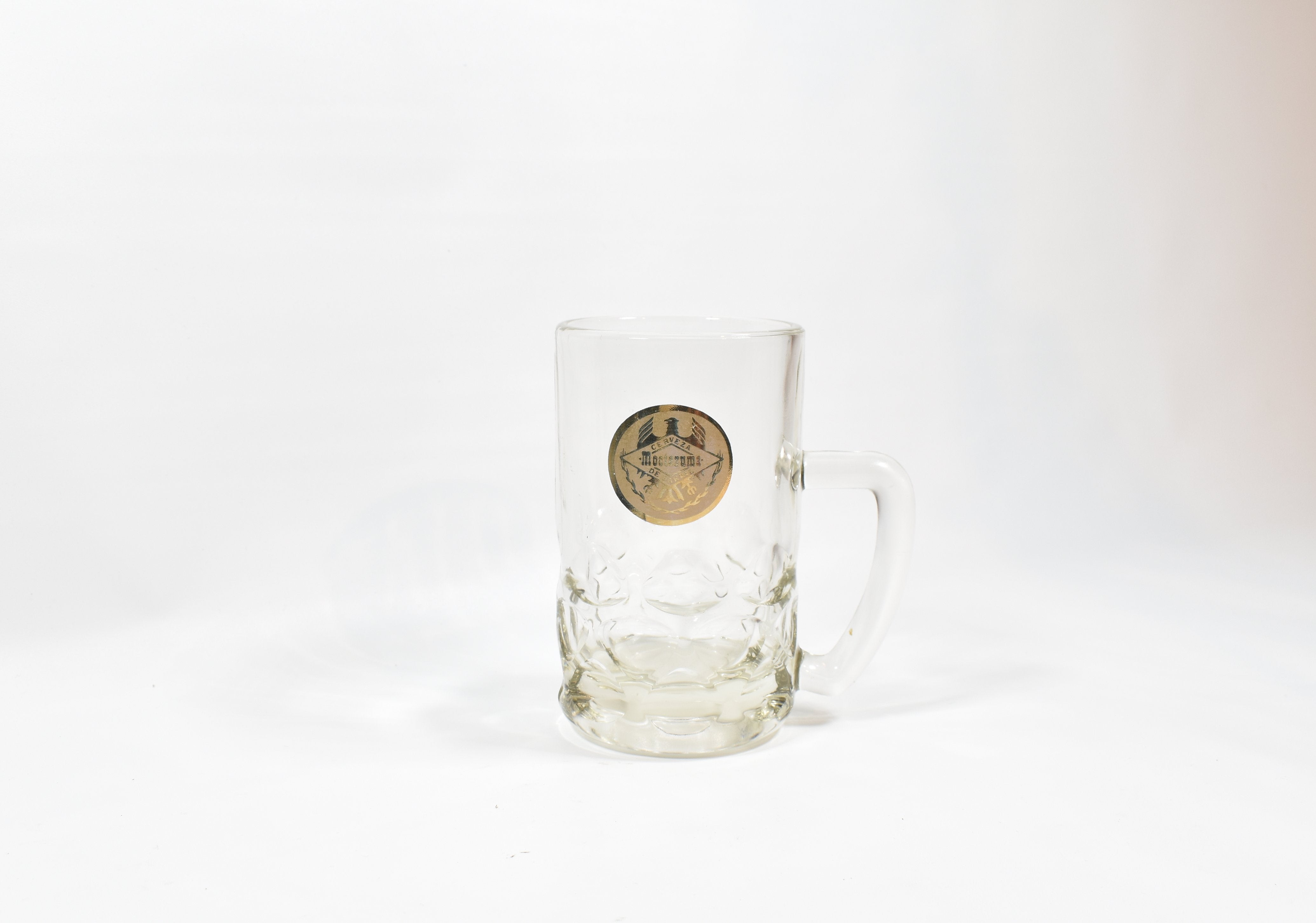 Moctezuma Cerveza De Barril Beer mug glass cup 5 inch mug used