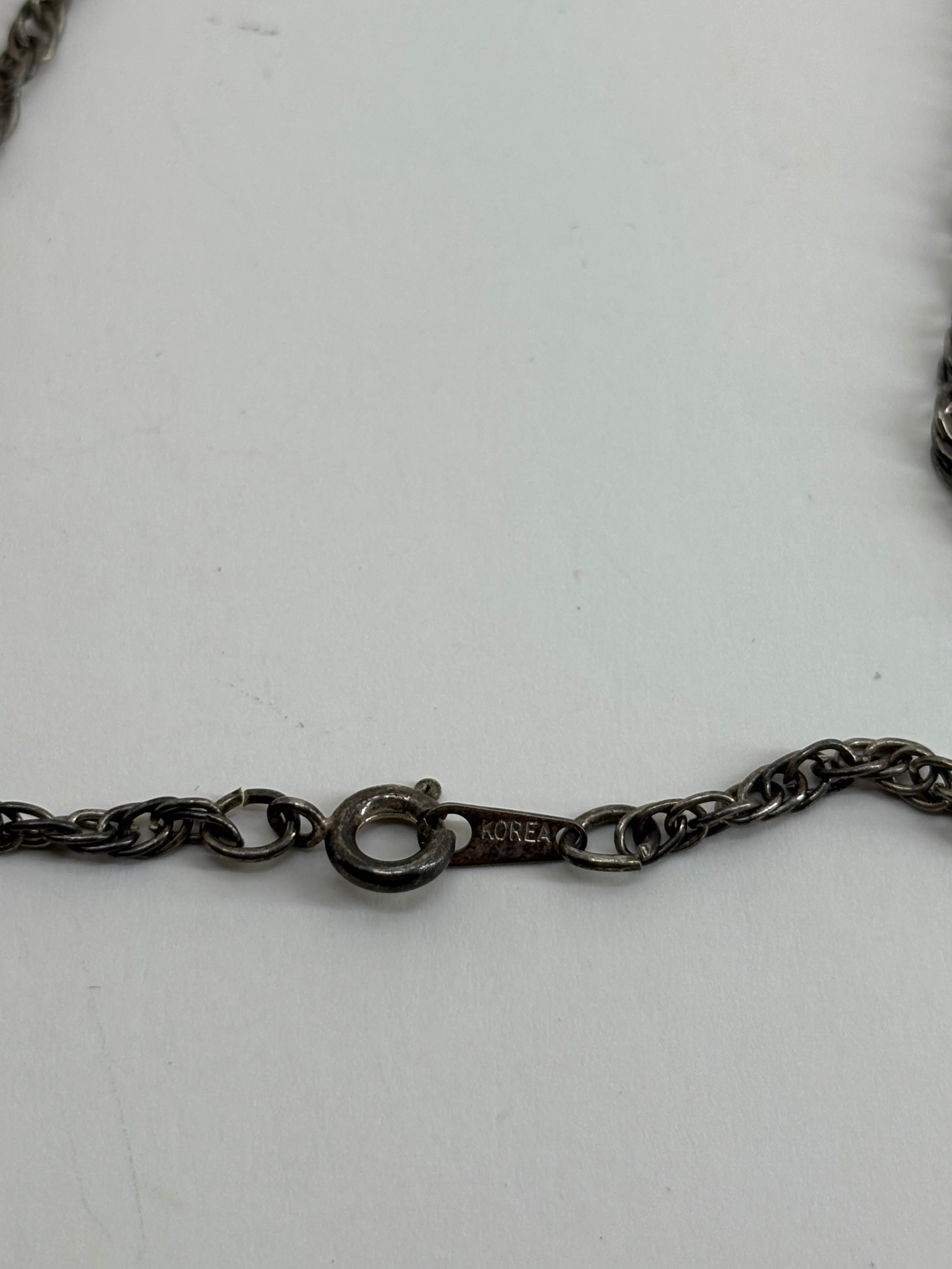 Vintage KOREA Necklace with Flying Eagle Pendant 10"