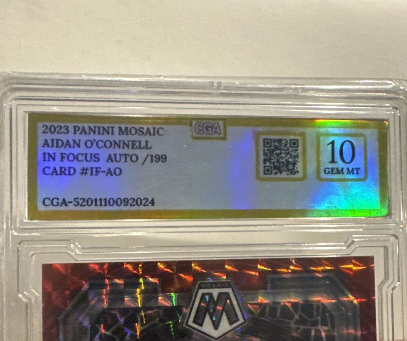 AIDAN O'CONNELL RC /49 AUTO RC Red POWER IN FOCUS Graded 10 2023 Raiders