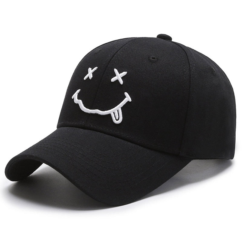 Cartoon Smile Face Baseball Caps For Men Women Fashion Kpop Snapback Hip Hop Caps 100%Cotton Streetwear Sports Funny Dad Hat