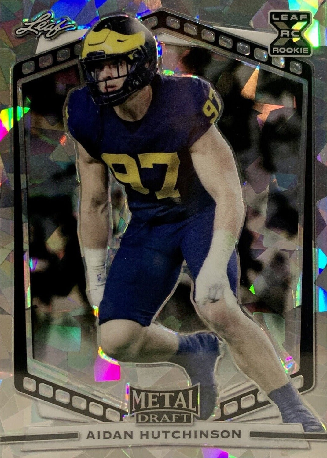 Aidan Hutchinson Rookie 2022 Leaft Metal Draft Silver Wave #B-AH1