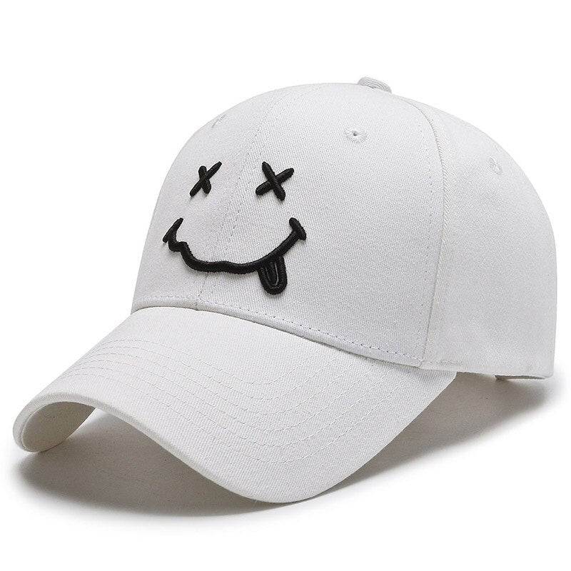 Cartoon Smile Face Baseball Caps For Men Women Fashion Kpop Snapback Hip Hop Caps 100%Cotton Streetwear Sports Funny Dad Hat