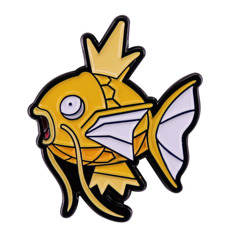 Carp king brooch cute crown fish emblem