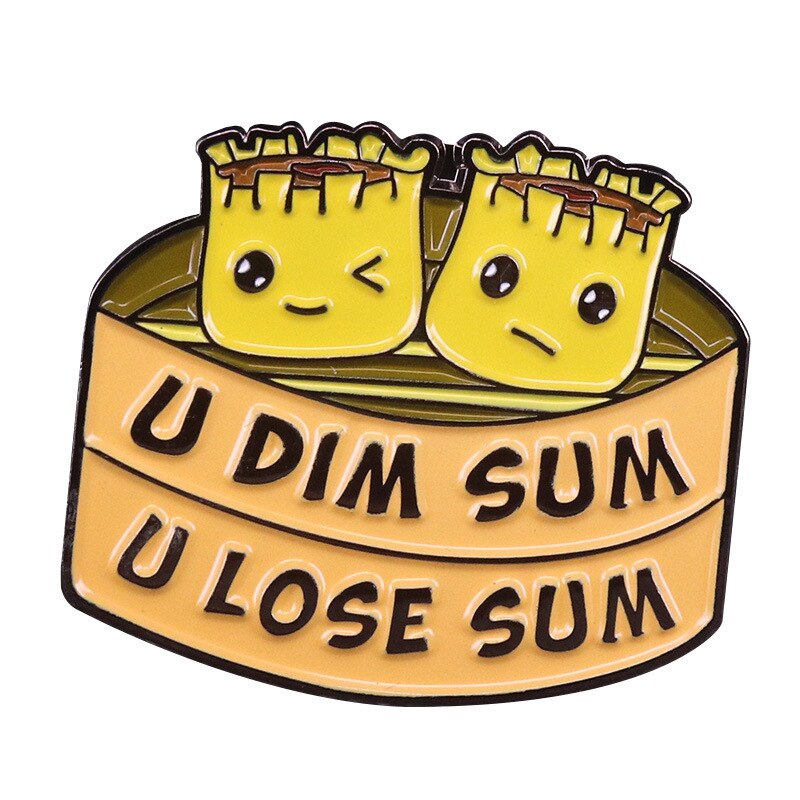 Chinese dim sum brooch cute cartoon siu mai badge