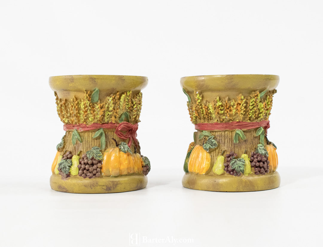 Garden Pumpkin Farm Candle Holder 3 inch Set