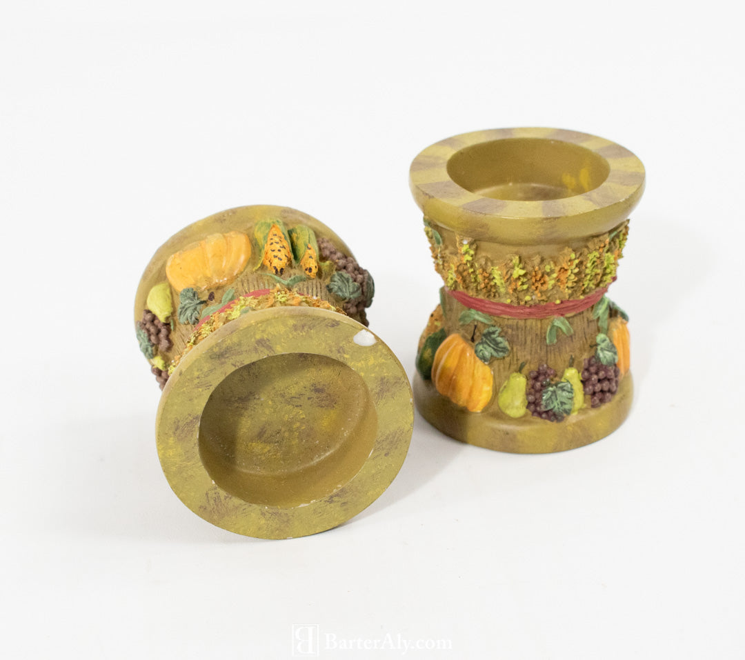Garden Pumpkin Farm Candle Holder 3 inch Set