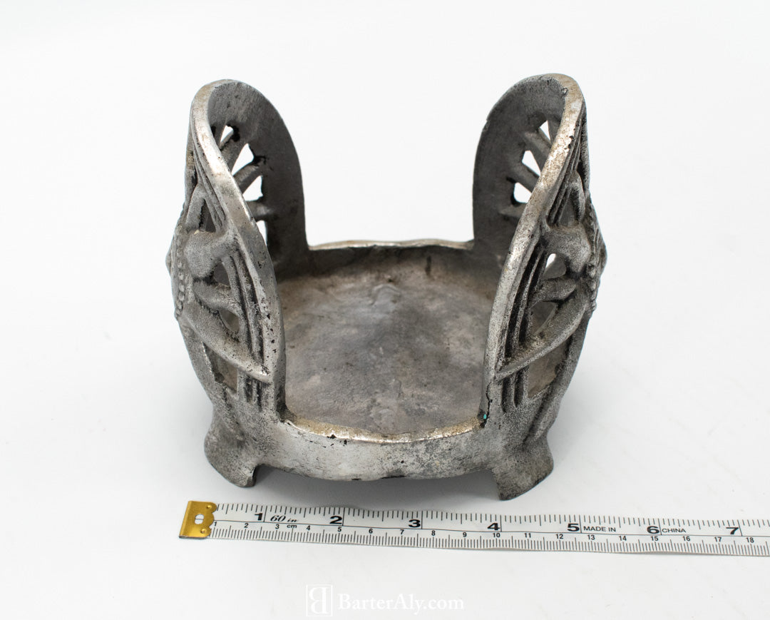 Metal sun candle holder large 4 inch length used