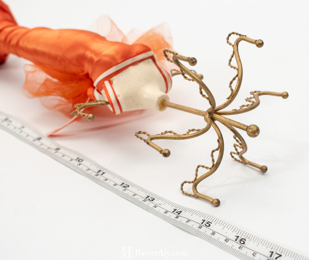 Jewelry Display Stand Orange Dress Neckless Statue Display Used 13 Inch