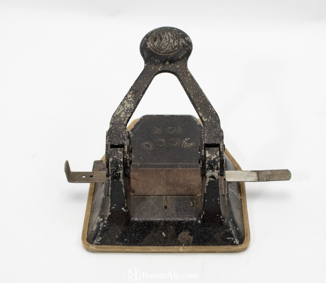 Vintage ACCO Desktop Hole Puncher/Collectible Vintage Office Supplies 2 Hole Black