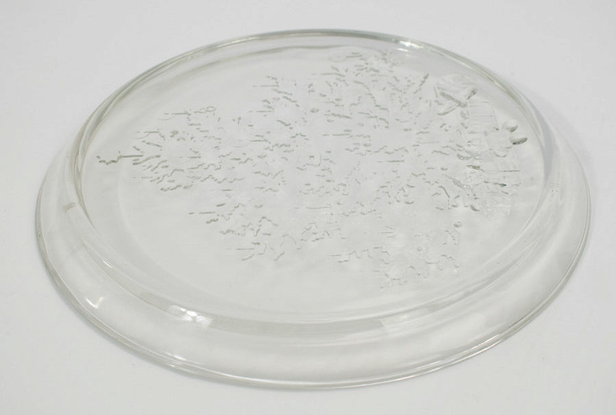 Christmas Cookie Plate Holiday Decretive Glass Plate Clear Christmas Tree Used 13in