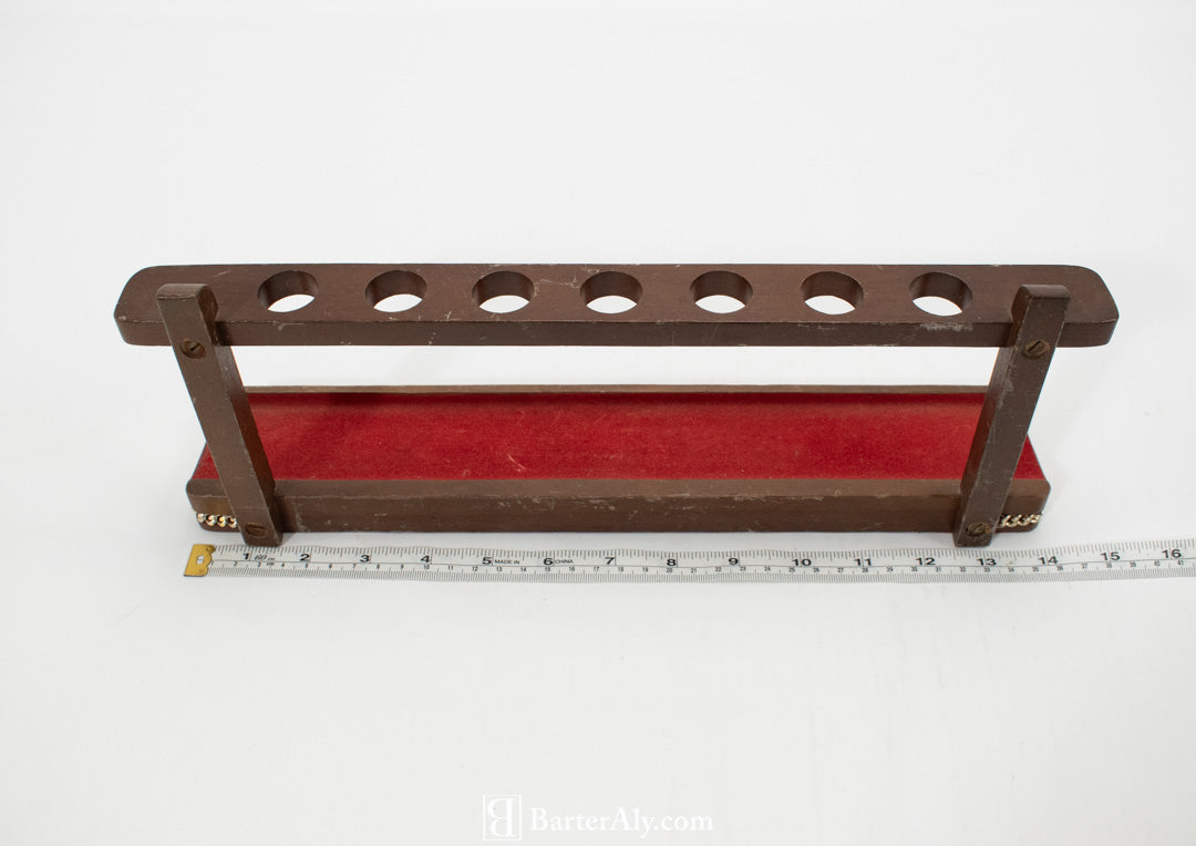Swank Pipe Wrack Vintage Pipe Holder Red Brown Wood