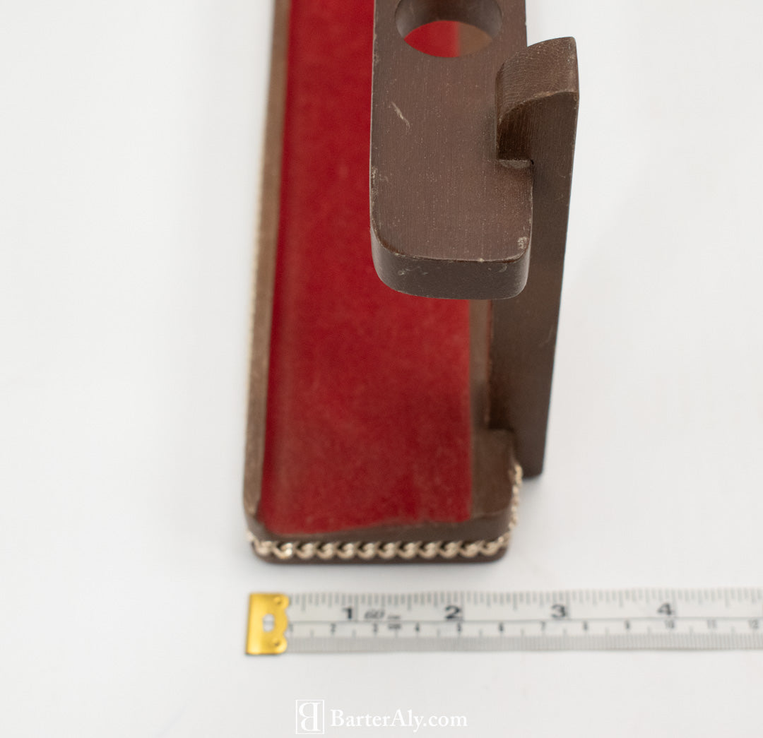Swank Pipe Wrack Vintage Pipe Holder Red Brown Wood